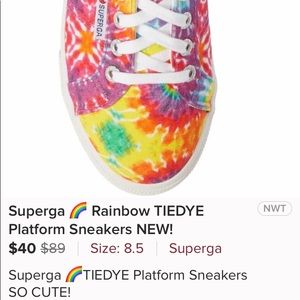 Superga Rainbow Tiedye  Platform Sneakers